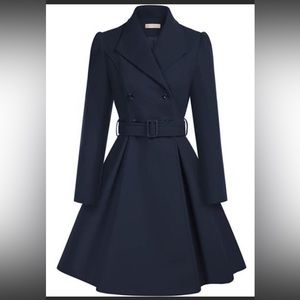 Women's Navy Dress Trench Coat